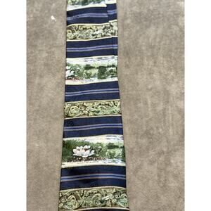 Tabasco Neck Tie Men Blue Avery Island Magnolia Alligator Cajun Hot‎ Sauce Vtg